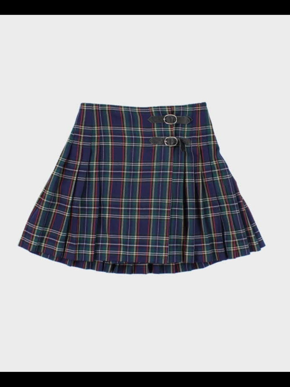 Vintage 90s BOY LONDON Plaid pleated Mini Skirt Small Academia Schoolgirl Buckle
